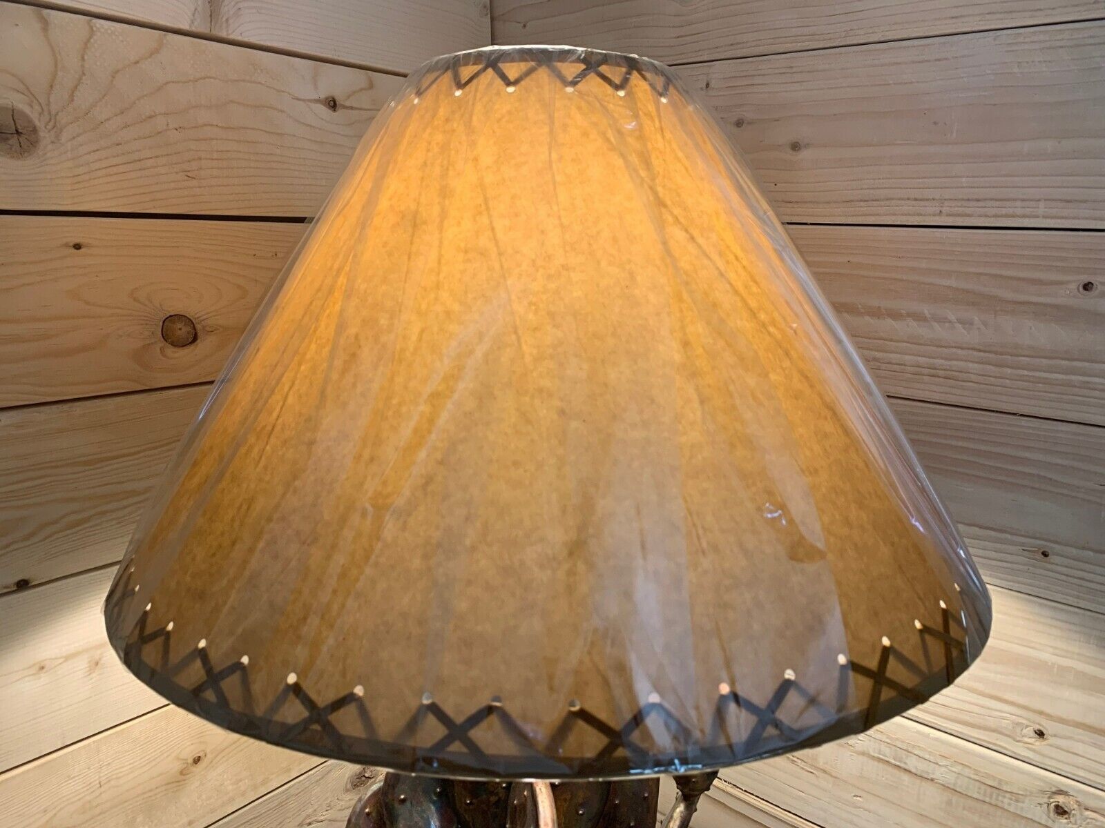 Rustic Oiled Kraft Laced Lamp Shade - 21\