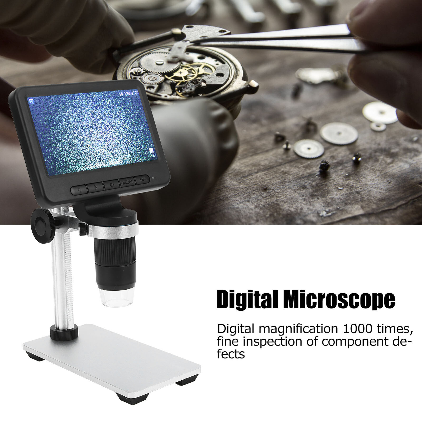 5in Electron Microscope 1080P HD USB Magnifying Microscope Kit Inspection Tool