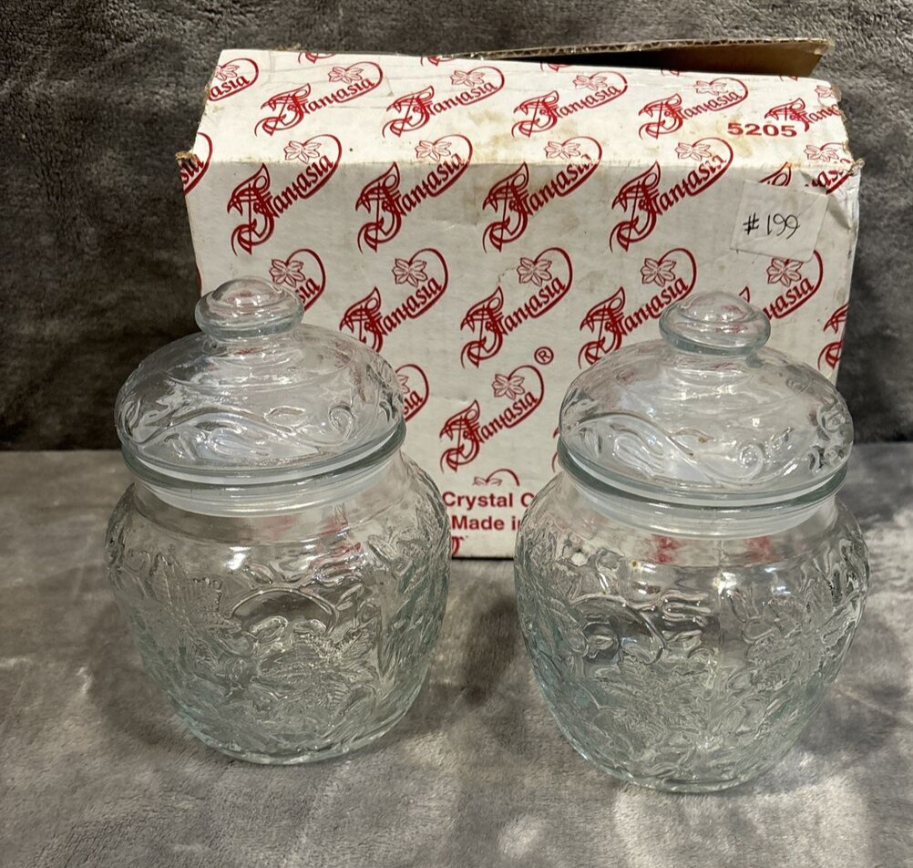 Princess House  Fantasia Set of 2 Canisters -  Made in USA