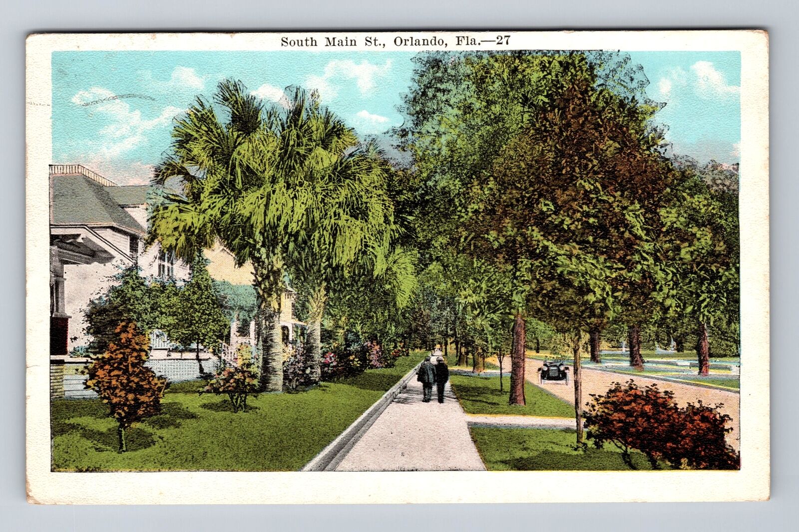 Orlando FL-Florida, Residential District, South Main Street, Vintage Postcard
