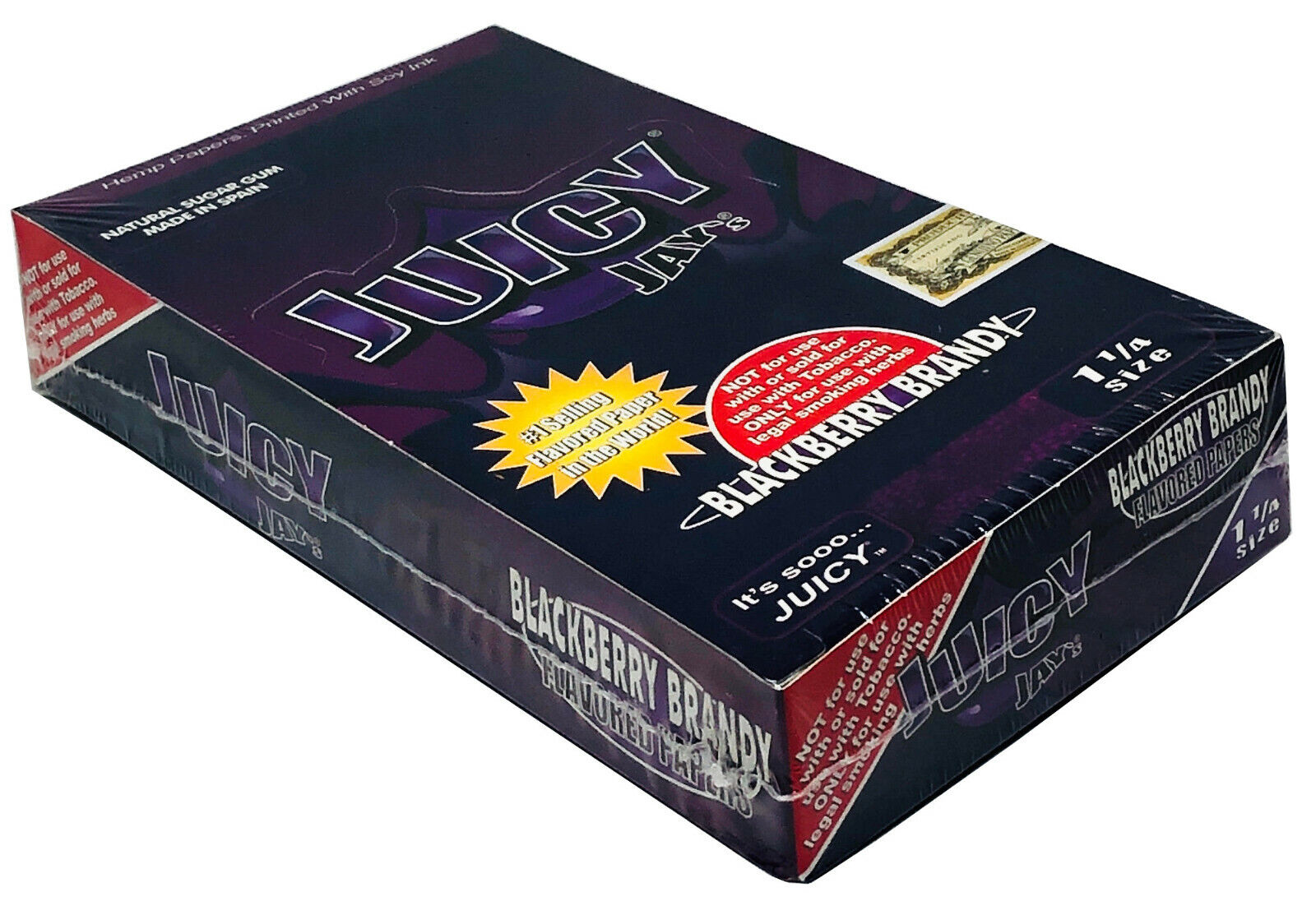 Juicy Jay's Blackberry Brandy Flavored Rolling Papers 1.25 Box of 24