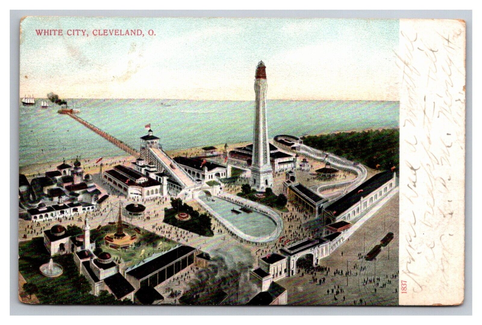 Postcard Cleveland Ohio White City Amusement Park on the Lake 1907