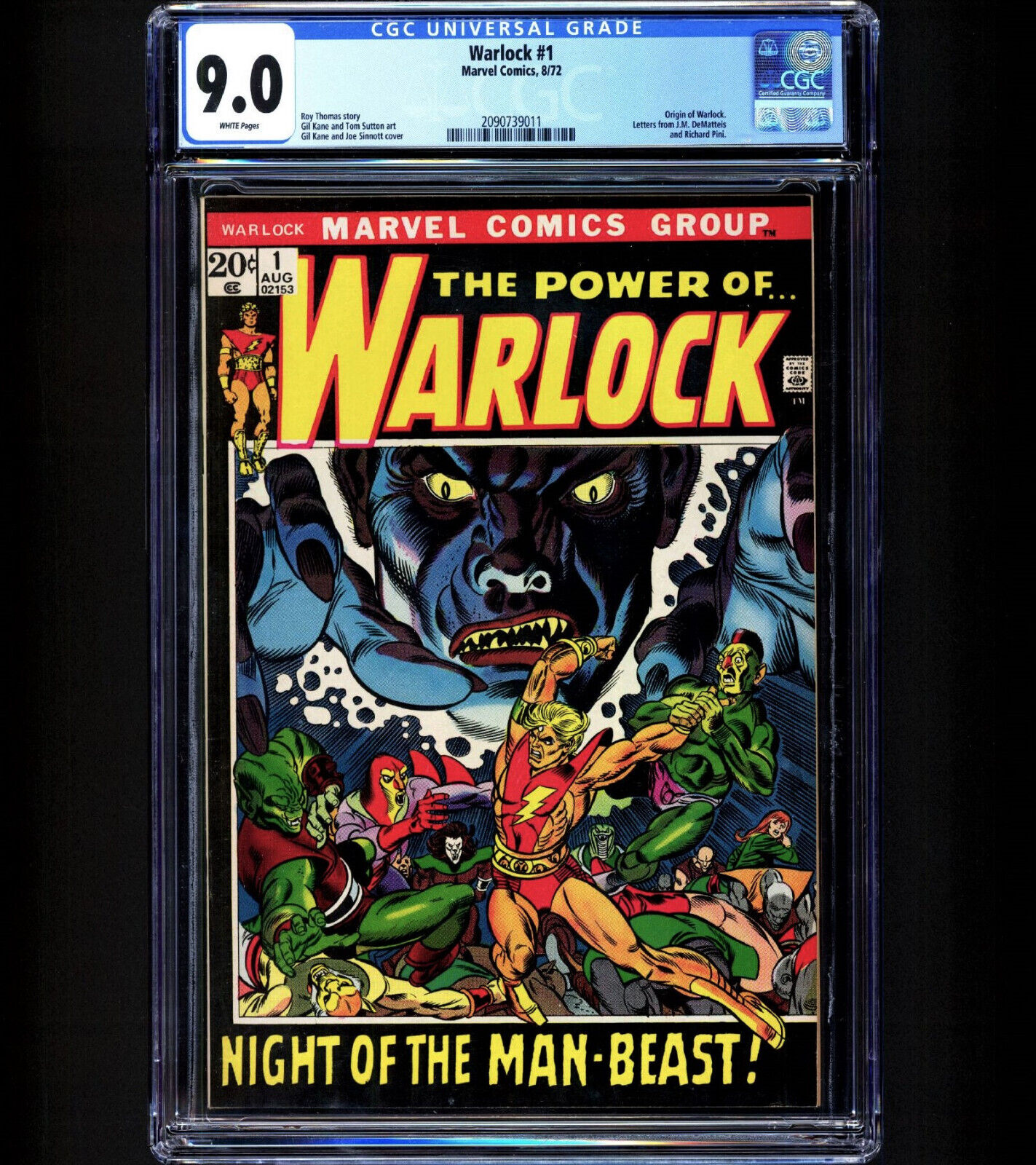 WARLOCK #1 CGC 9.0 1st Astrella Carpenter High Evolutionary Man Beast Key 1972