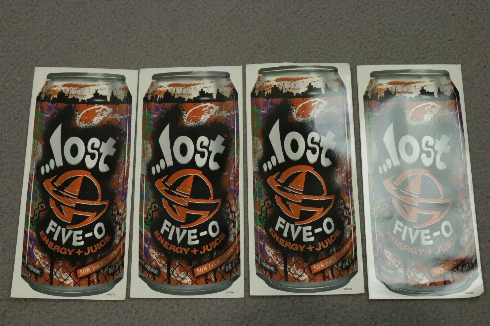 Lost Five-o Energy Drink Stickers Decals Pack Of 4
