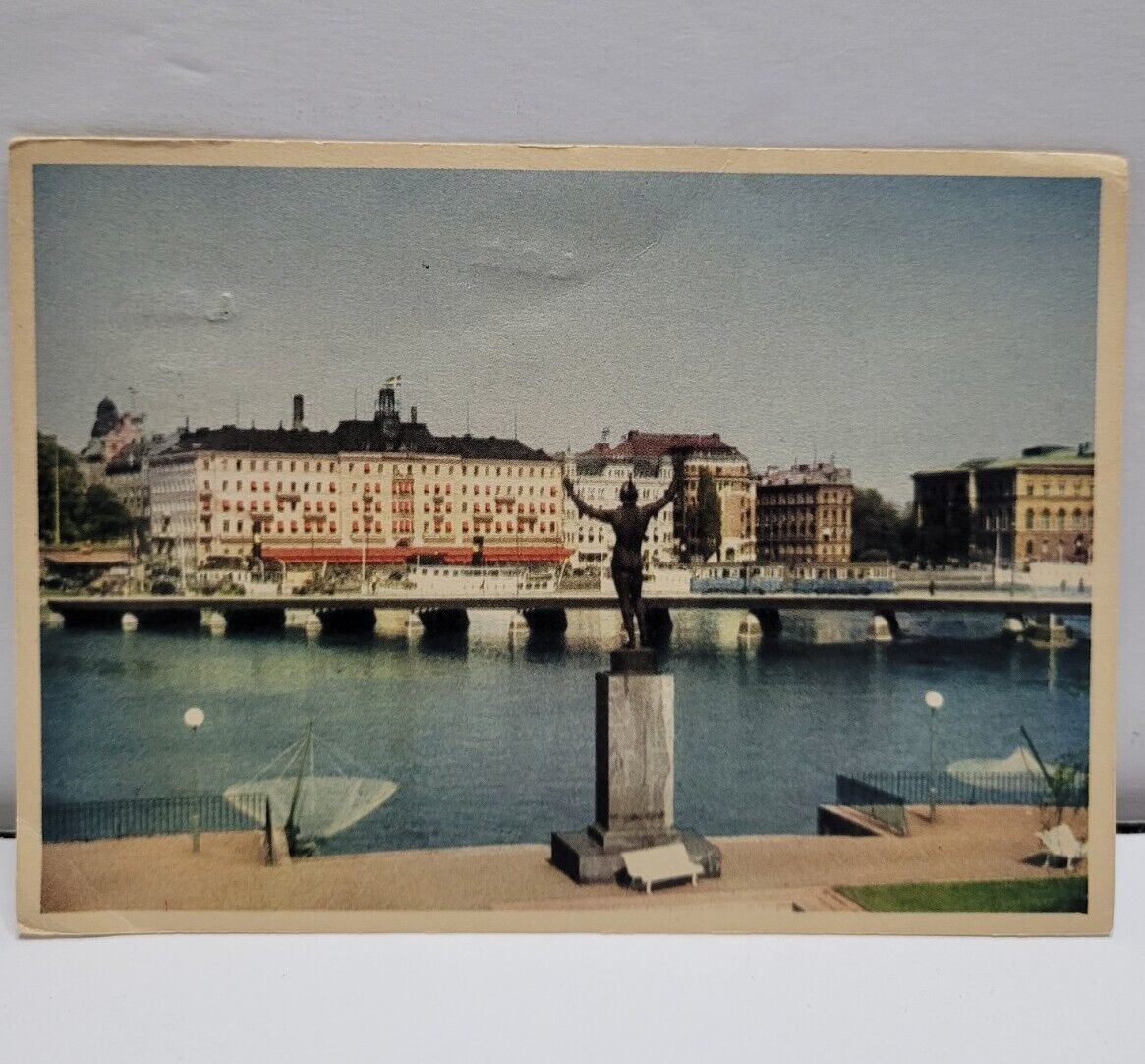 Vintage 1952 Postcard  Grand Hotel, with Waterview and Bridge Stockholm, Sweden