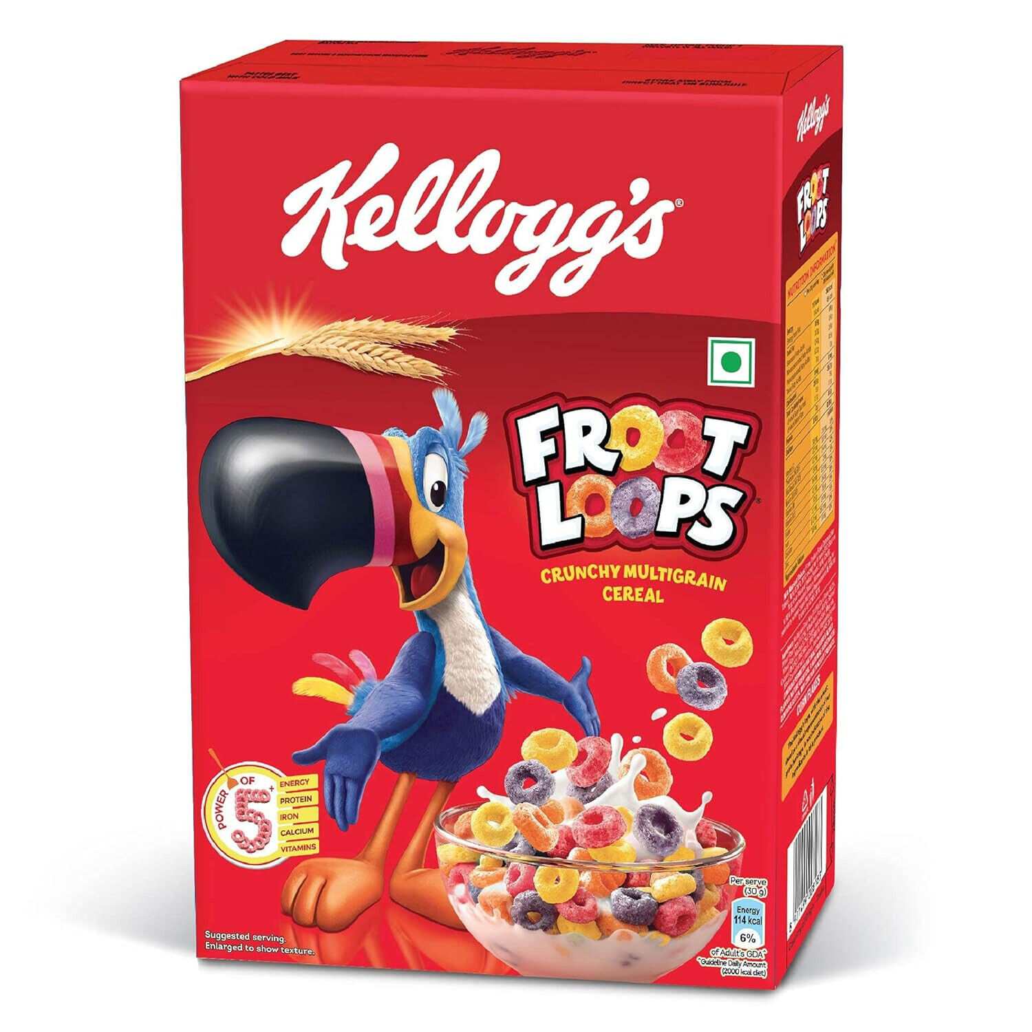 Kellogg’s Froot Loops Mixed Fruit Flavor Vitamins B1, B2, B3 & C Breakfast 285g