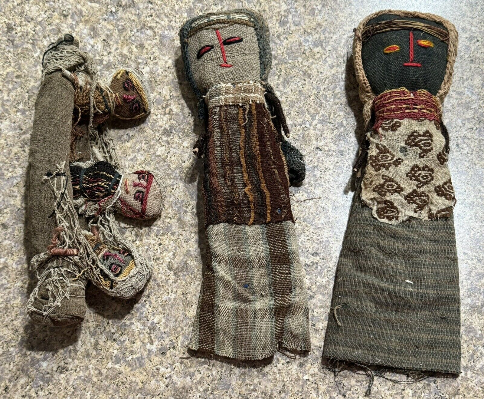 Vintage Chancay Culture Peruvian Textile Burial Dolls
