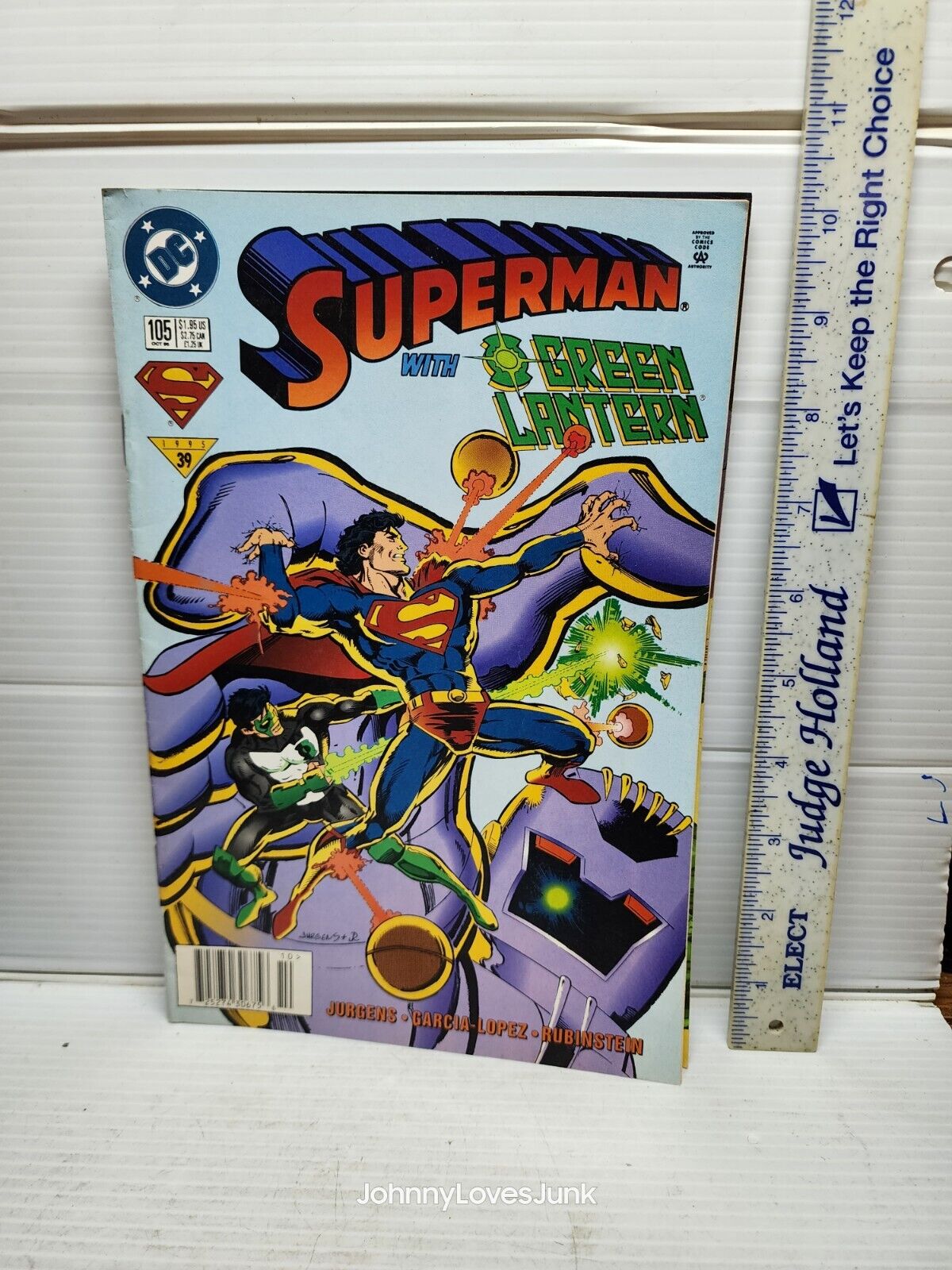 Comic Book SUPERMAN #105 October 1995 DC UNIVERSE LOGO VARIANT GREEN LANTERN