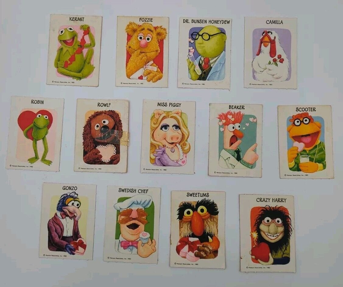 ✅🃏💟Vintage 1970's MUPPET SHOW Valentine Cards 13 ++ Saved Papers 📸SEE PICS📸