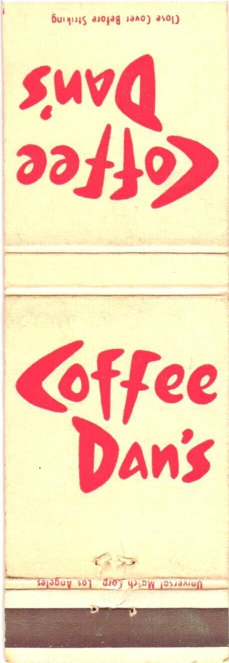 Los Angeles California Coffee Dan's Restaurants Vintage Matchbook Cover
