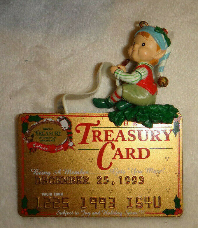 Enesco Treasury Card Ornament With Box NEW Vintage 1993 
