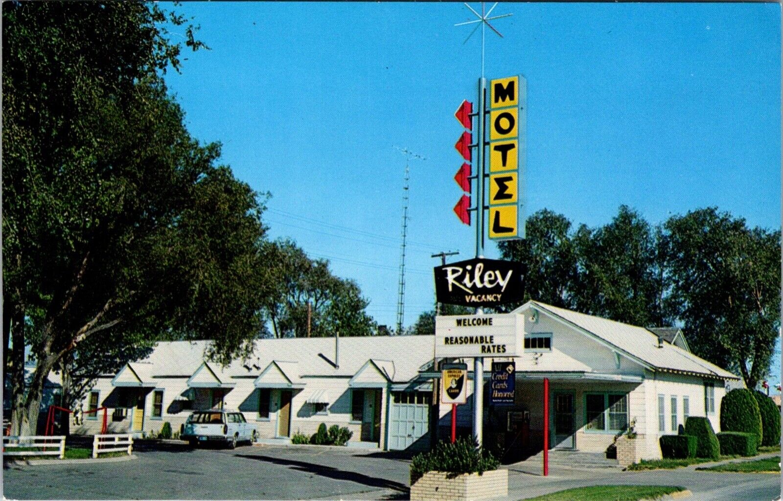 Postcard Chrome Riley Motel Auto Hays KS Kansas I 70 Joe Agnus Werth