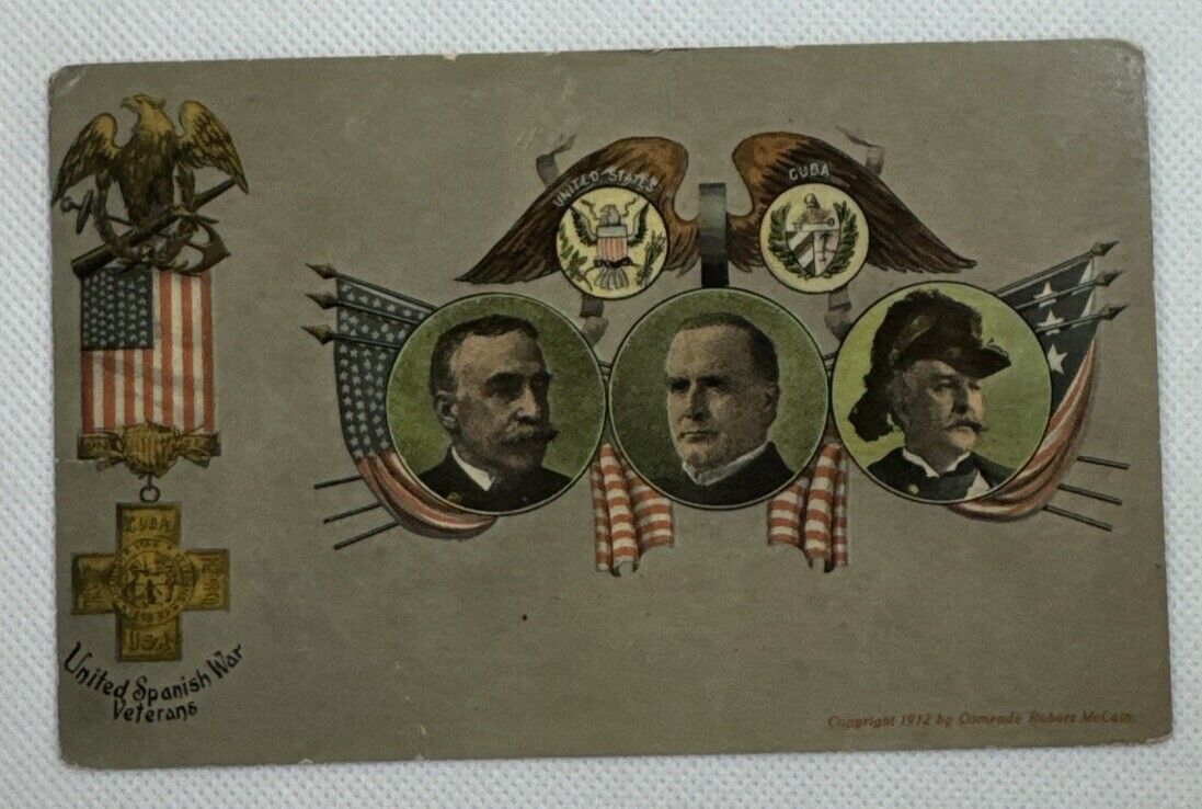 Spanish American War Veterans Dewey McKinley Postcard