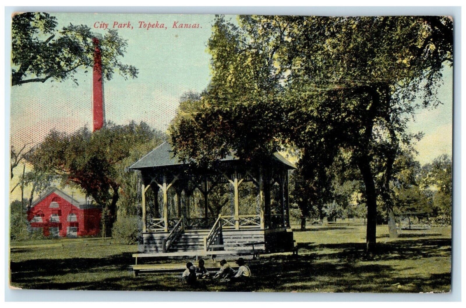 1911 View Of City Park Topeka Tecumseh Kansas KS Posted Vintage Postcard