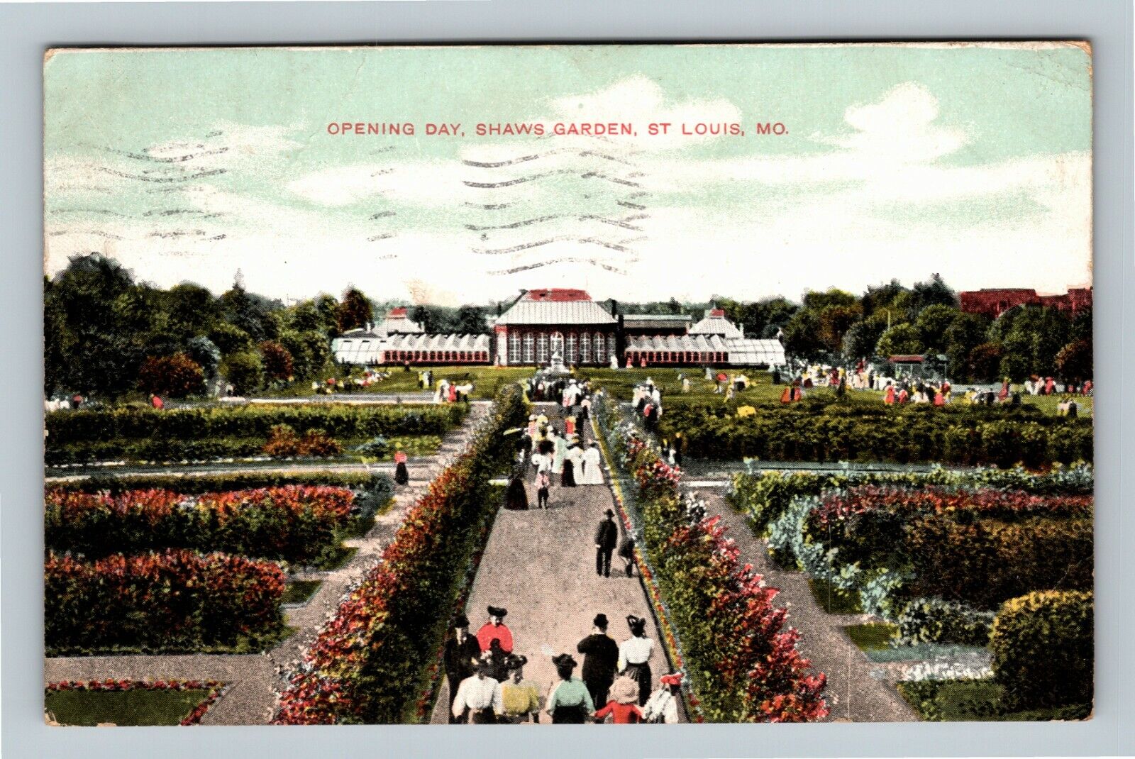 St Louis MO, Opening Day At Shaws Garden, Missouri c1908 Vintage Postcard