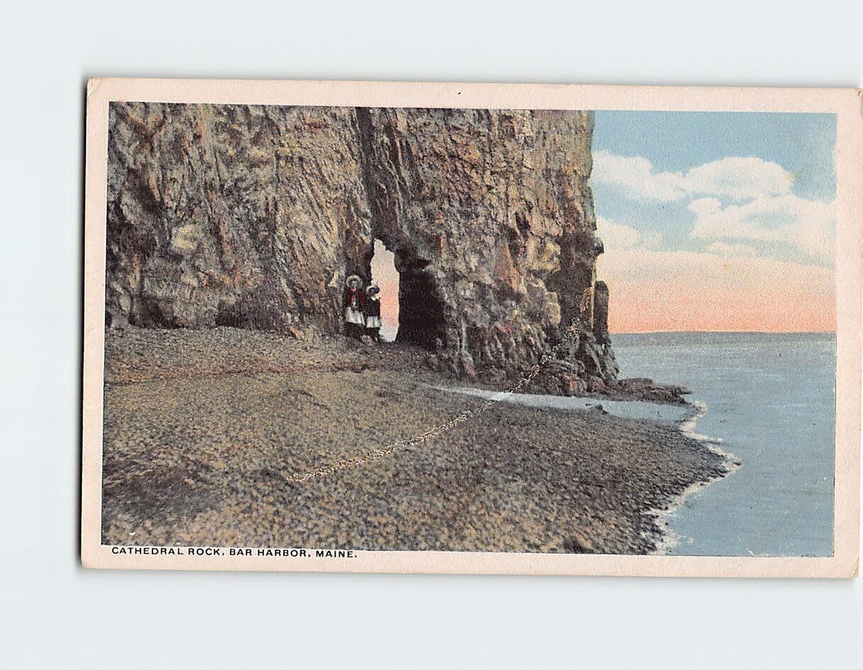 Postcard Cathedral Rock Bar Harbor Maine USA