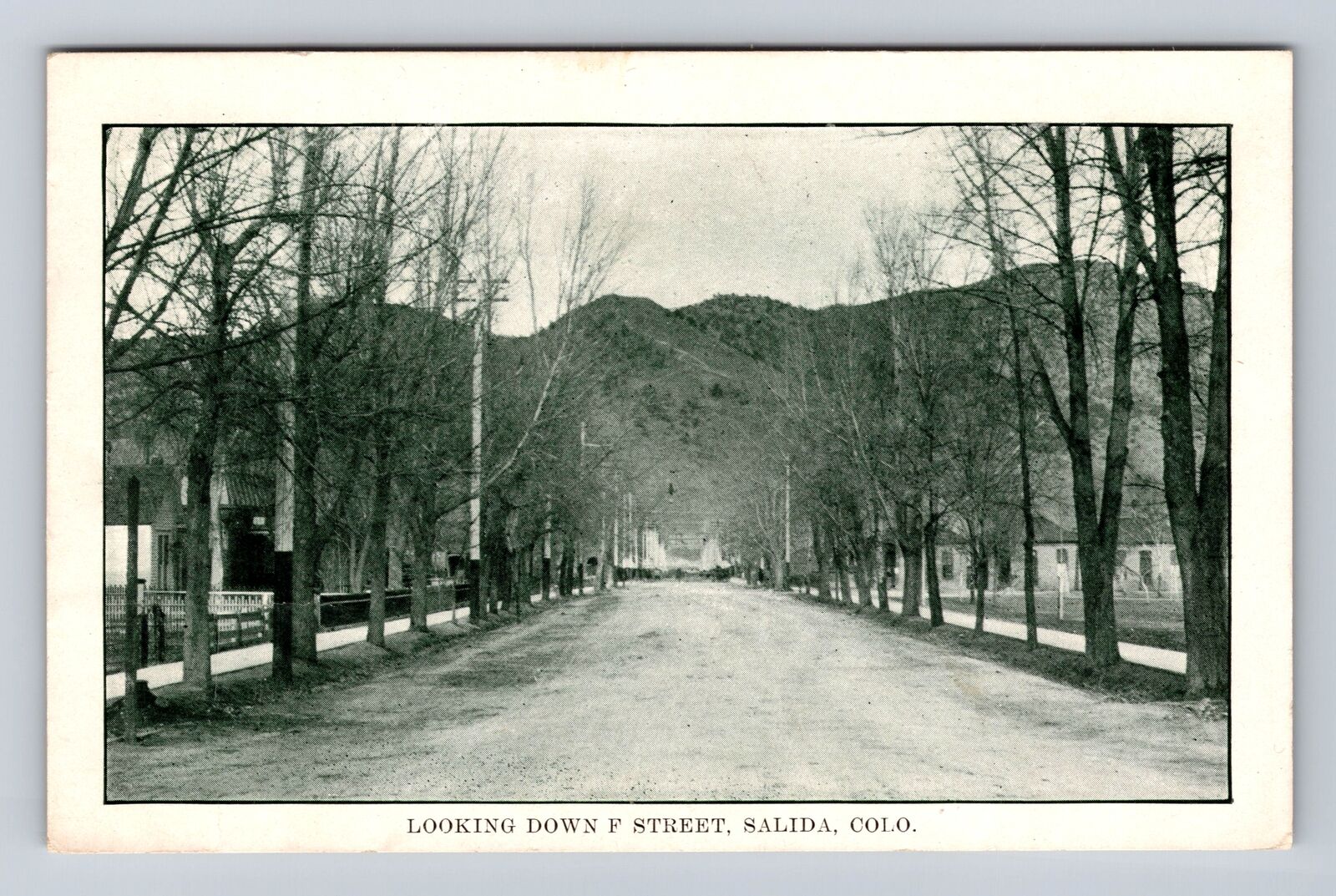 Salida CO-Colorado, Looking Down F Street, Antique Vintage c1911 Postcard