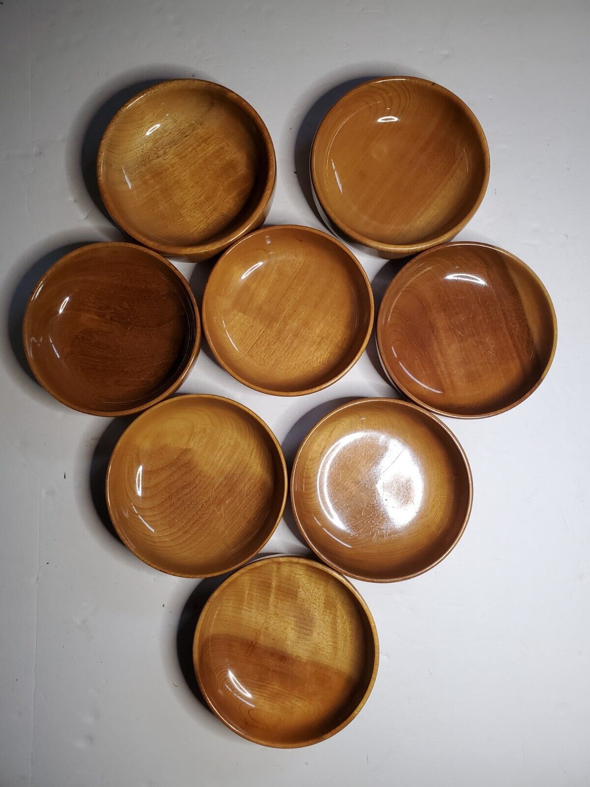 Vintage Lot of 8 Oregon Myrtlewood Wood Bowls 5.5