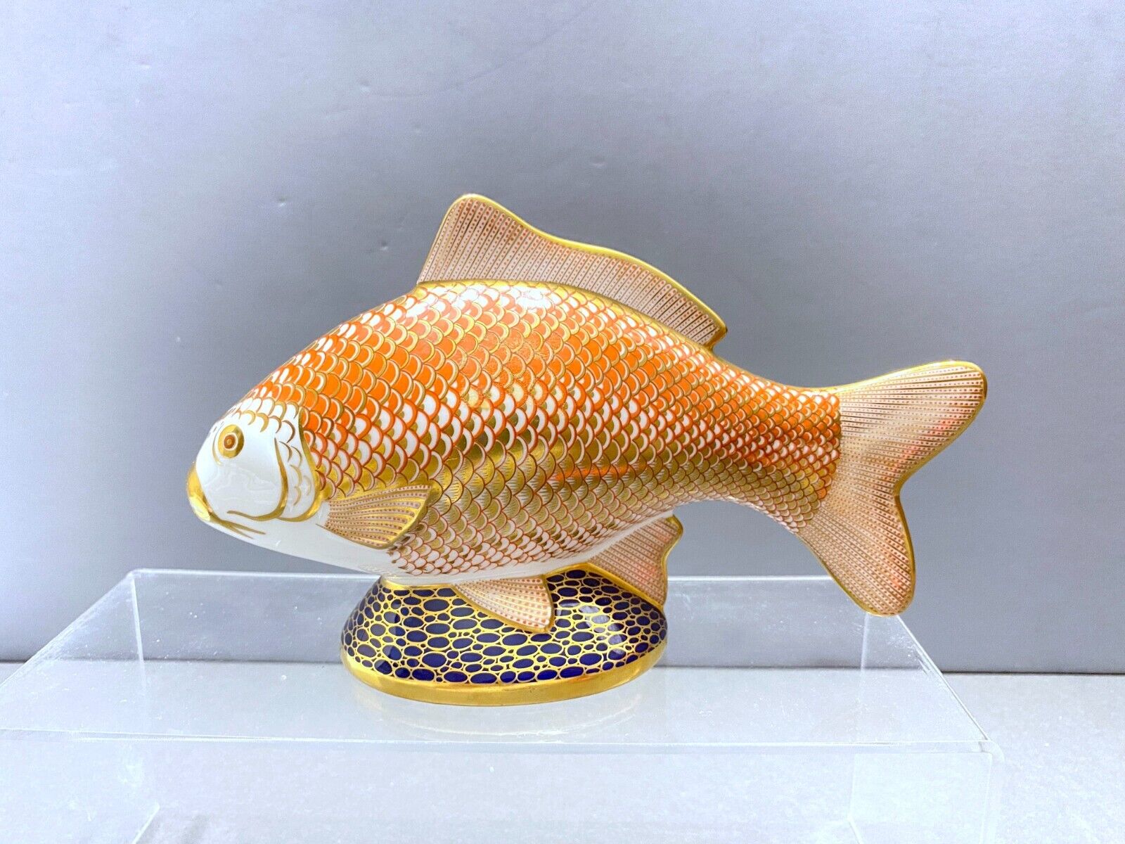 Royal Crown Derby Bone China Imari Carp Fish Figurine 7\