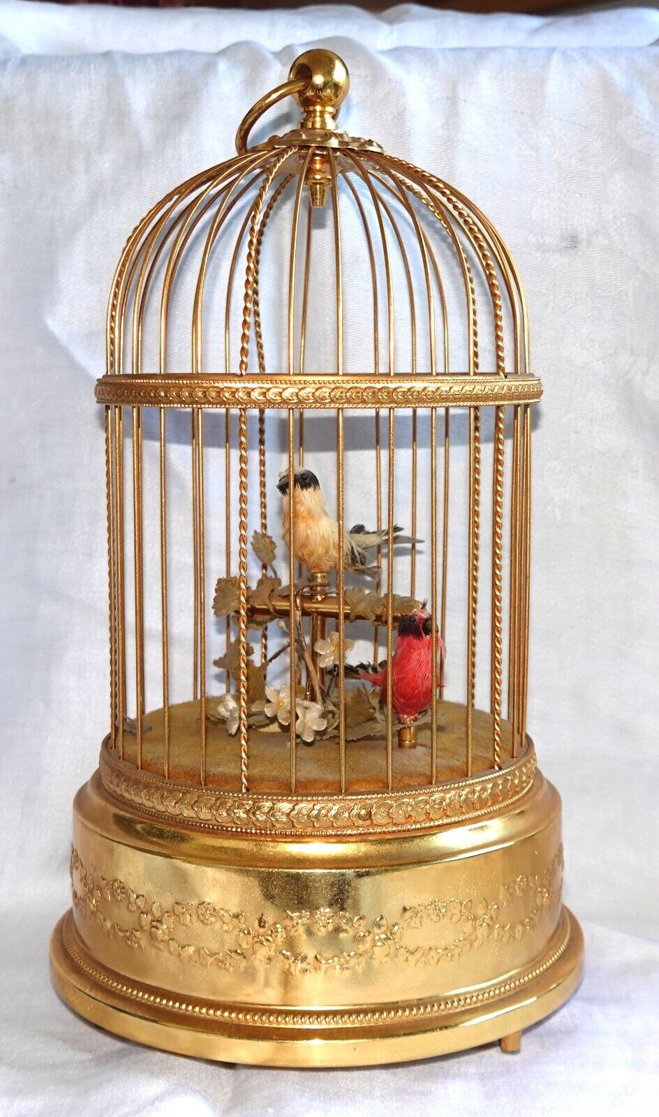 Reuge Swiss Musical 2 Bird Cage Sainte  Croix Singing Moving Birds Sounds Real