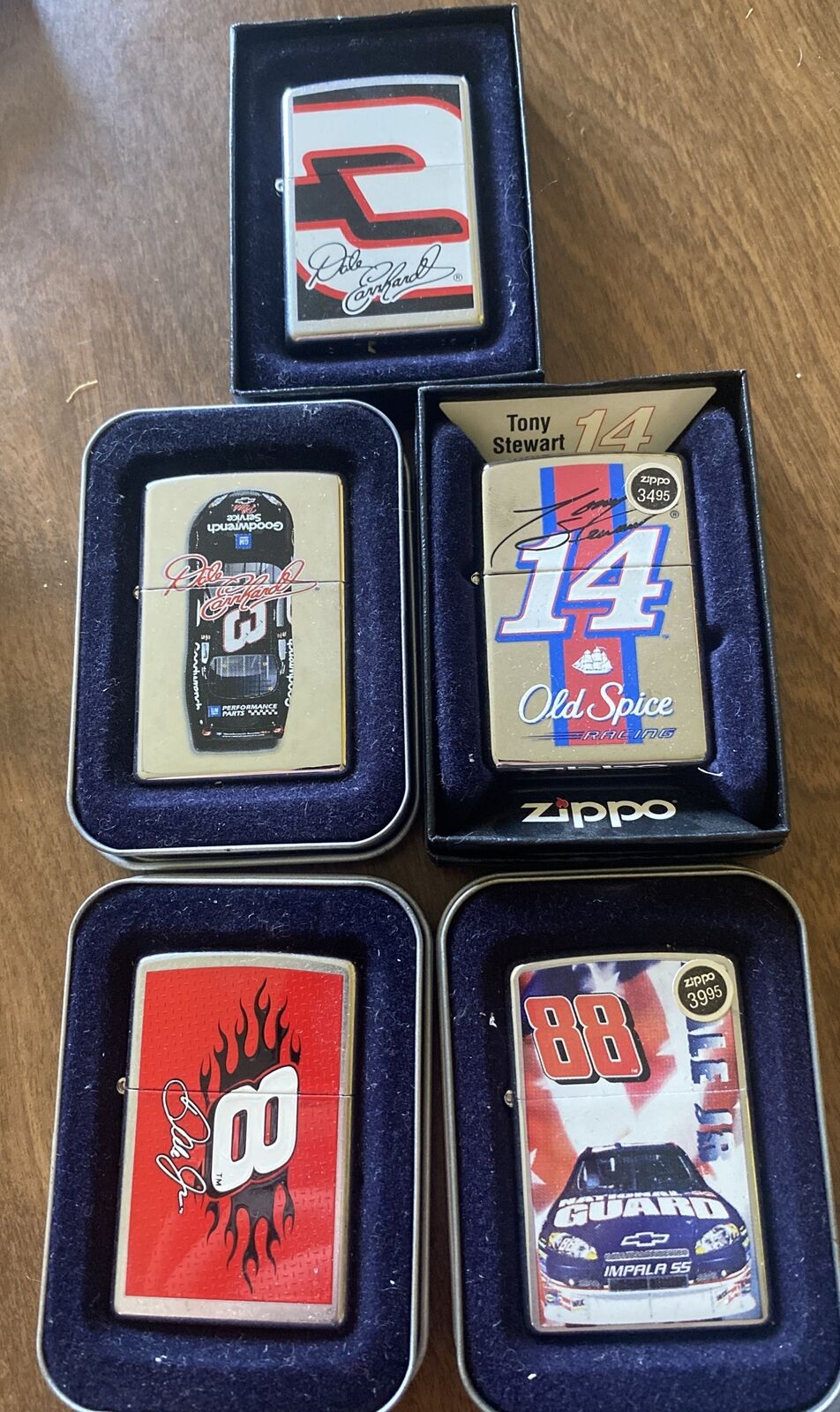 NEW MINT IN BOXES ZIPPO Racing Lighters Early 2000s