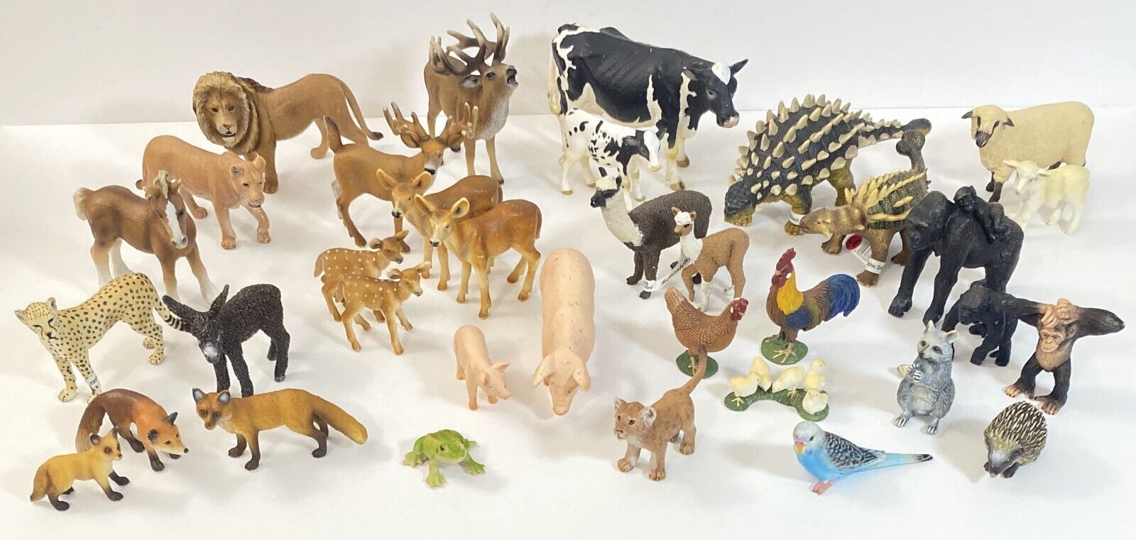 Schleich Safari Ltd. Huge Lot Of 35 Animals Wild, Zoo, Farm New and Gently Used