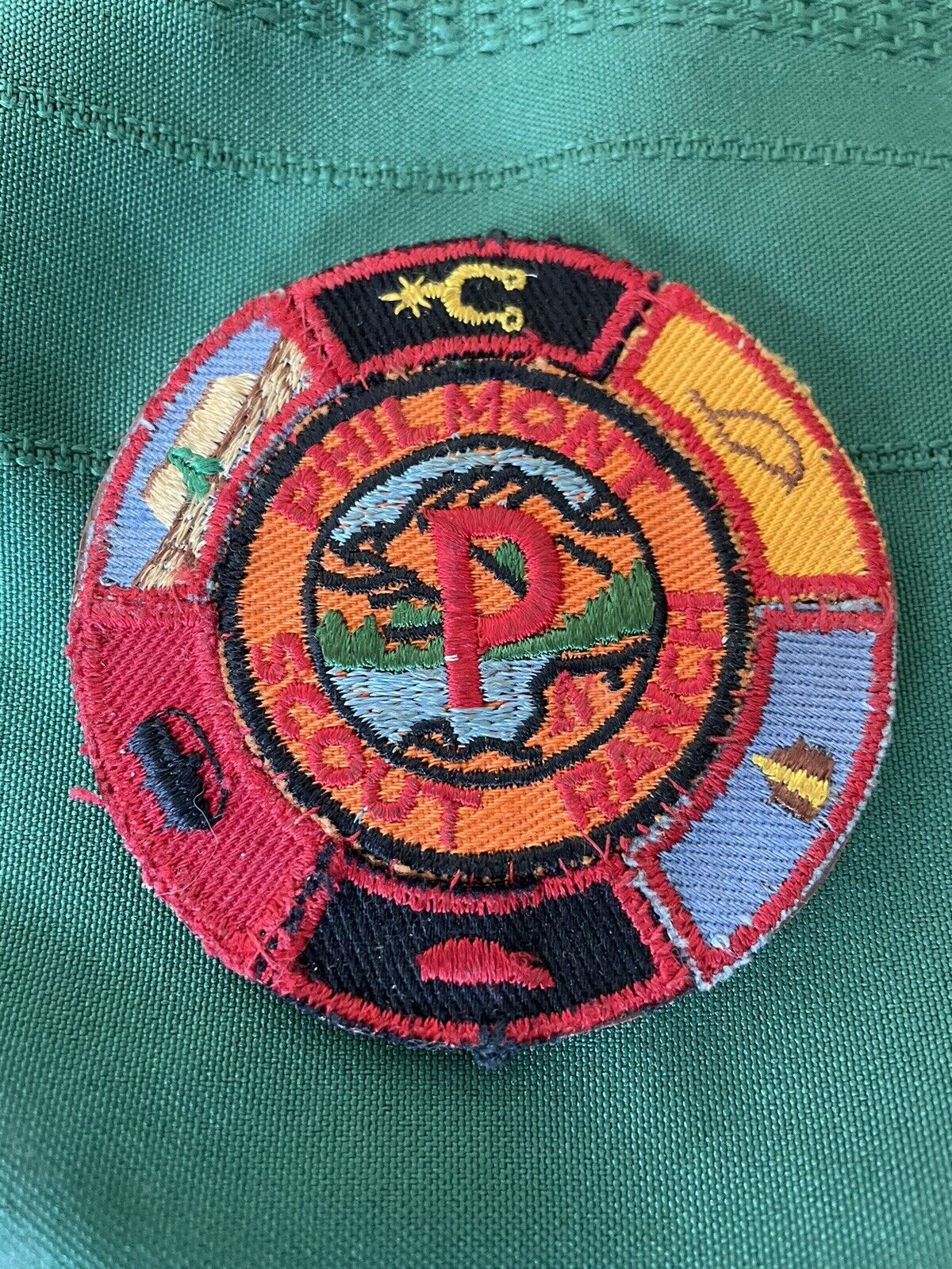 Vintage 1950’s PHILMONT RANCH Boy Scout DOLLAR PATCH & Camp Segments Badge