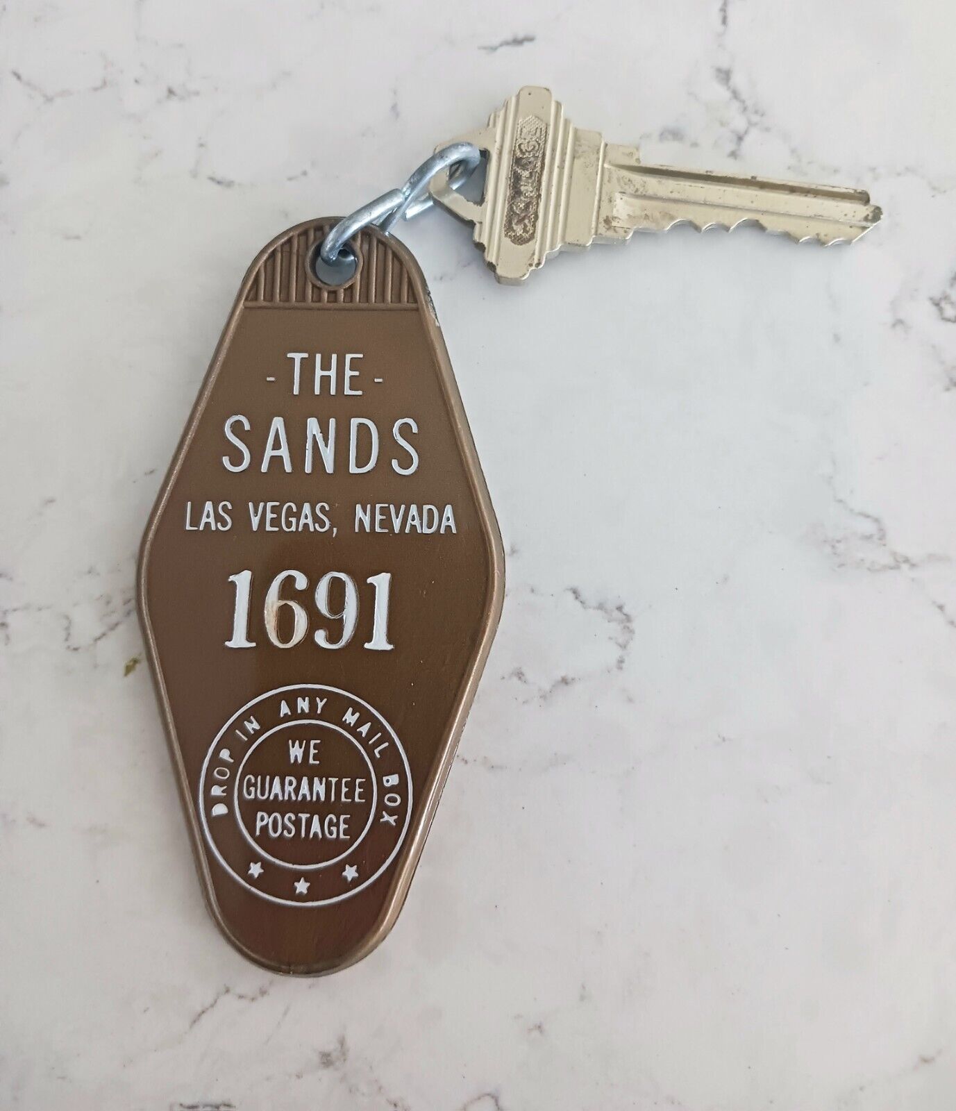 Vintage The Sands Hotel Casino Las Vegas Room Key and Fob Room #1691 TOWER