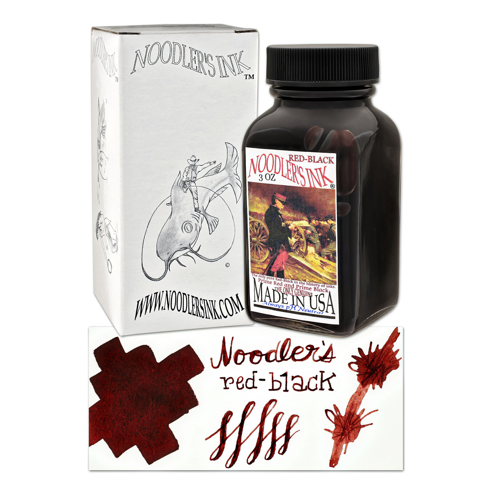Noodler's Bottled Ink for Fountain Pens in Red-Black - 3oz - New In Box - 19019
