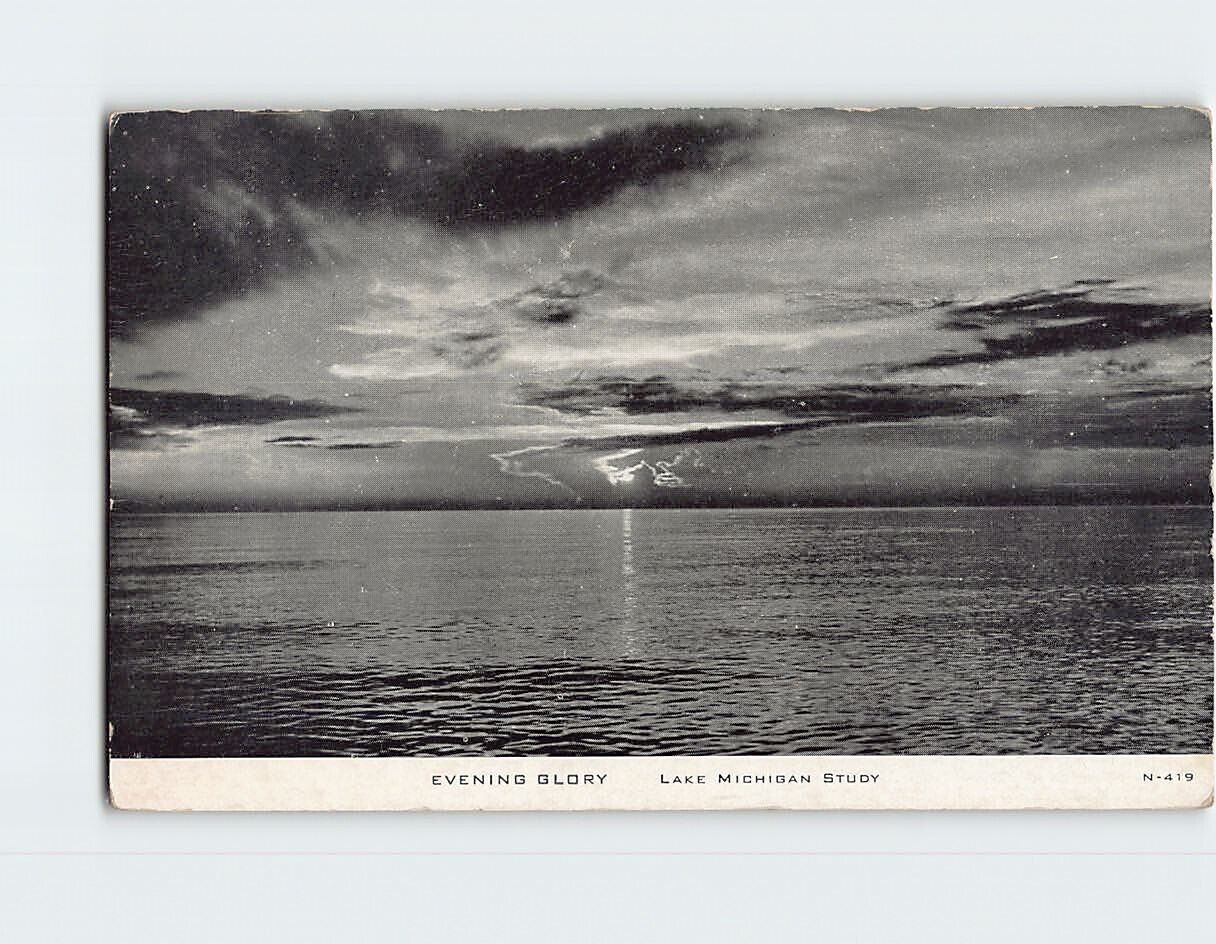 Postcard Evening Glory Lake Michigan USA