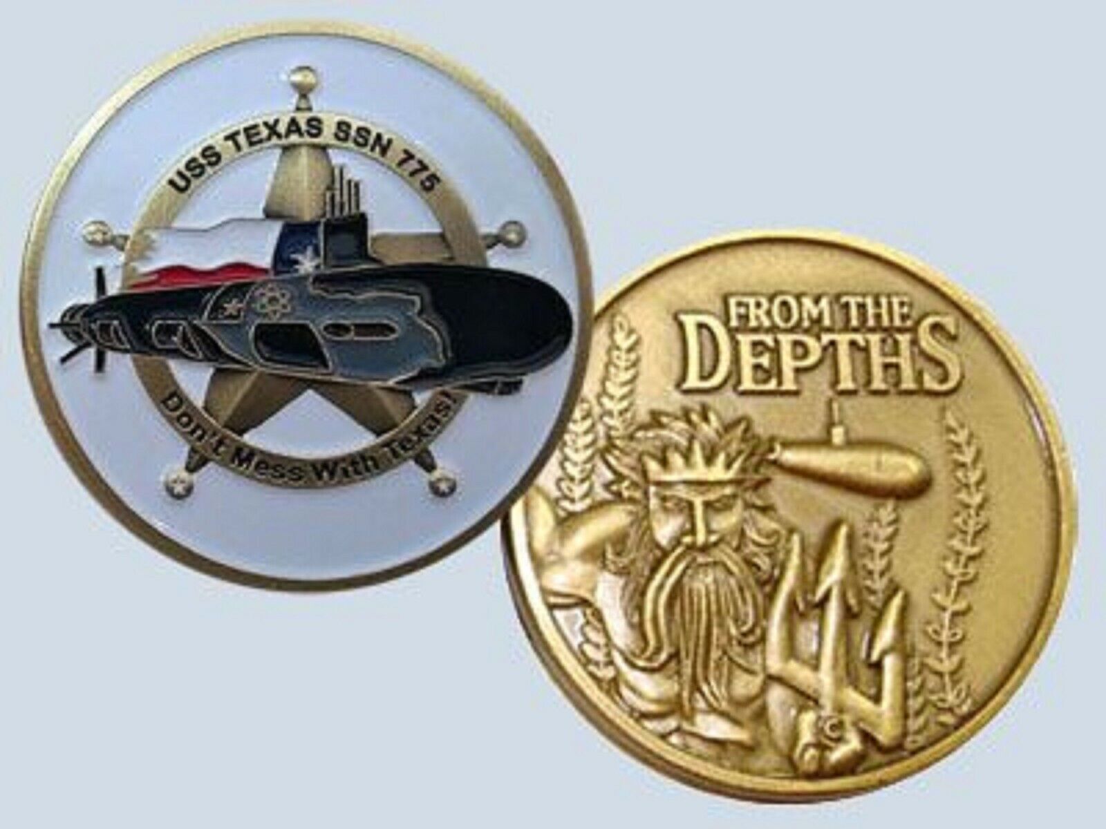 NAVY USS TEXAS SSN-75 FROM THE DEPTHS CHALLENGE COIN