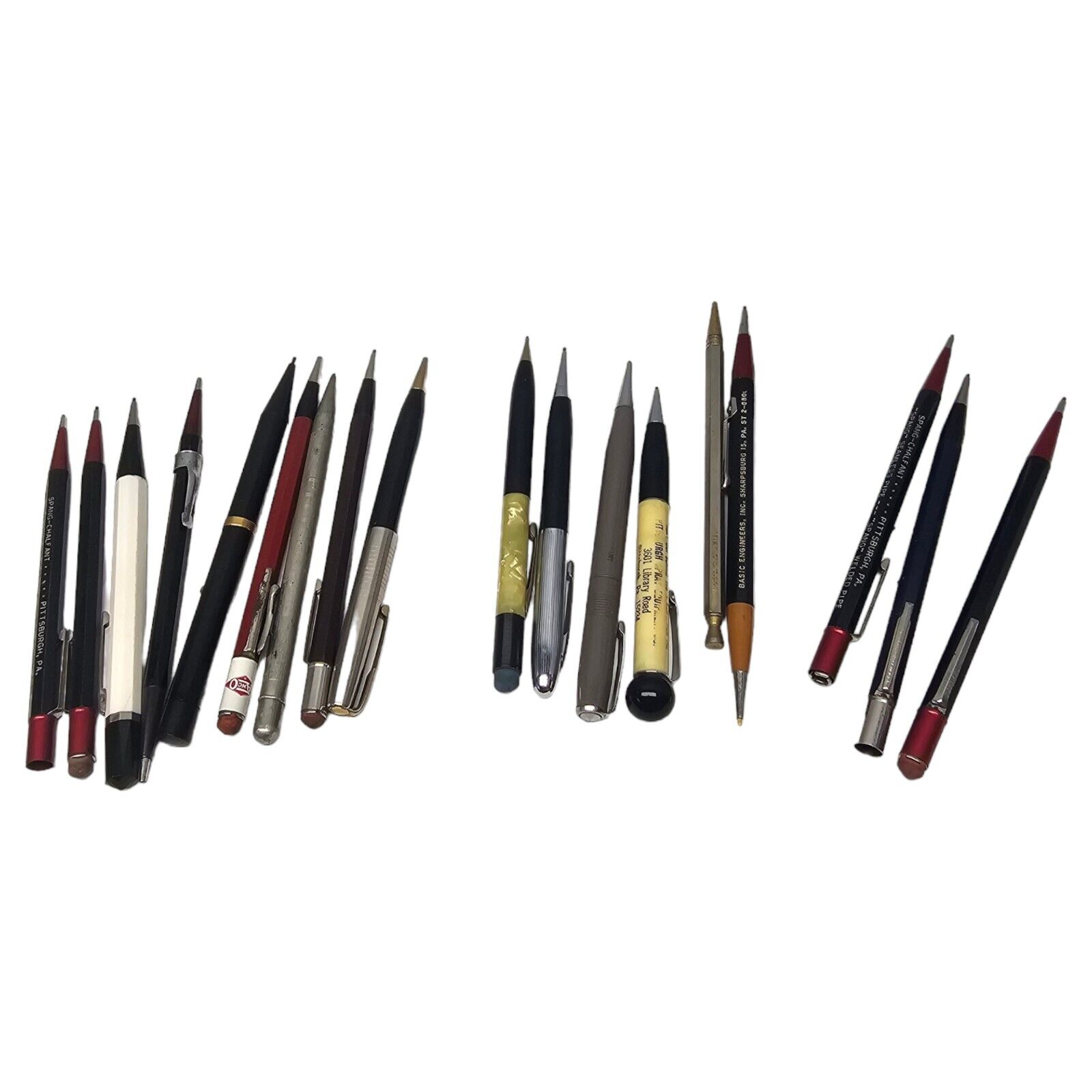 Vintage Lot Of 18 Mechanical Pencils Advertising Ritepoint Fineline Waterman's..