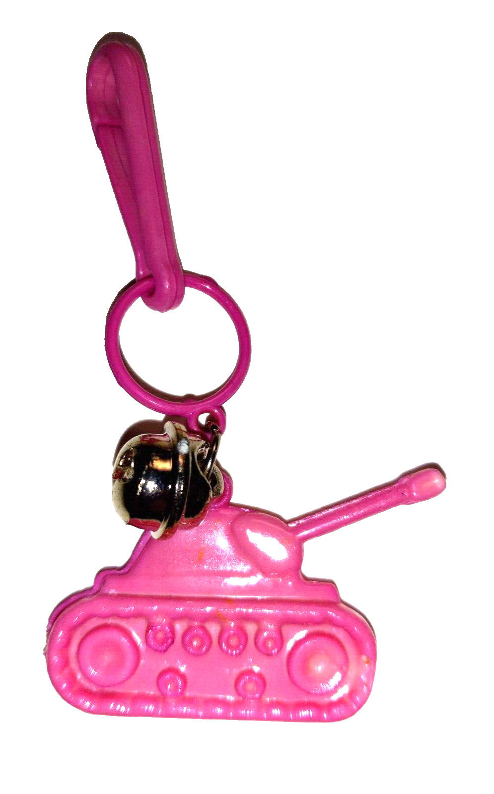 Vintage 1980s Plastic Charm Army Tank Pink 80s Charms Necklace Clip On Retro