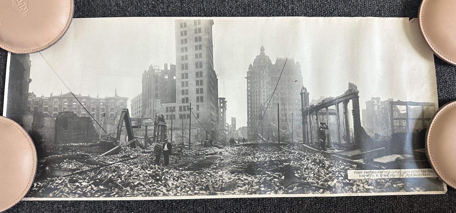 San Francisco Earthquake Fire 1906 1st Photograph Photo F.A. Stearns SIGNED RARE