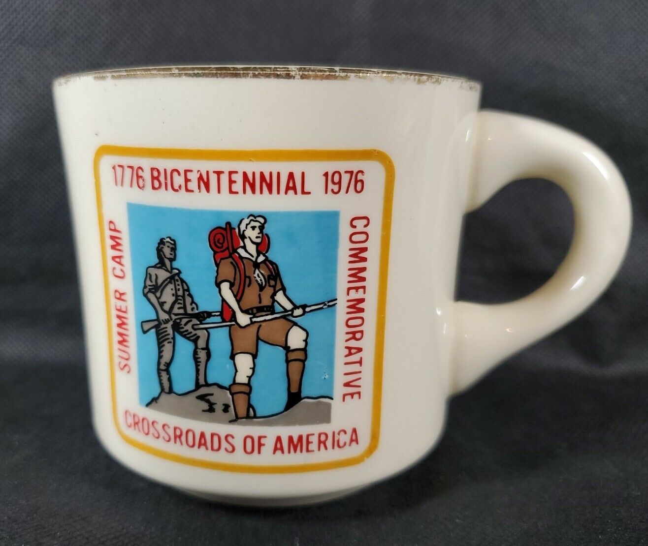 . Vtg 1976 Vintage BSA Crossroads of America Summer Camp Mug Commemorative 
