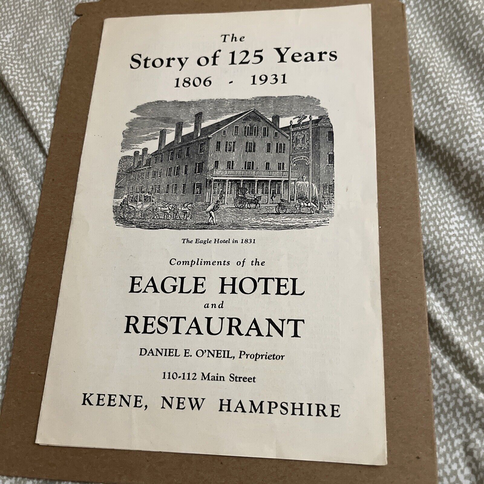 Vintage: The Story of 125 Years The Eagle Hotel & Restaurant Keene New Hampshire