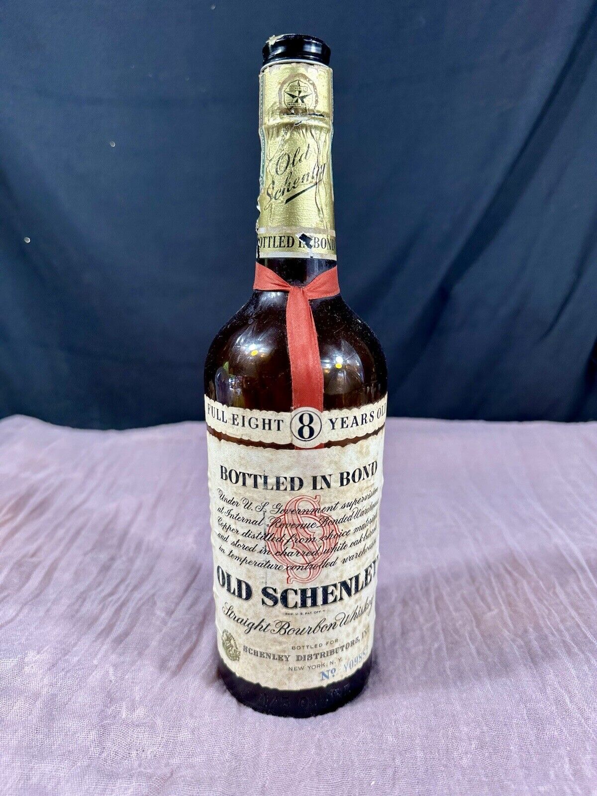 Vintage OLD Schenley Bourbon 1942’ Glass Bottle