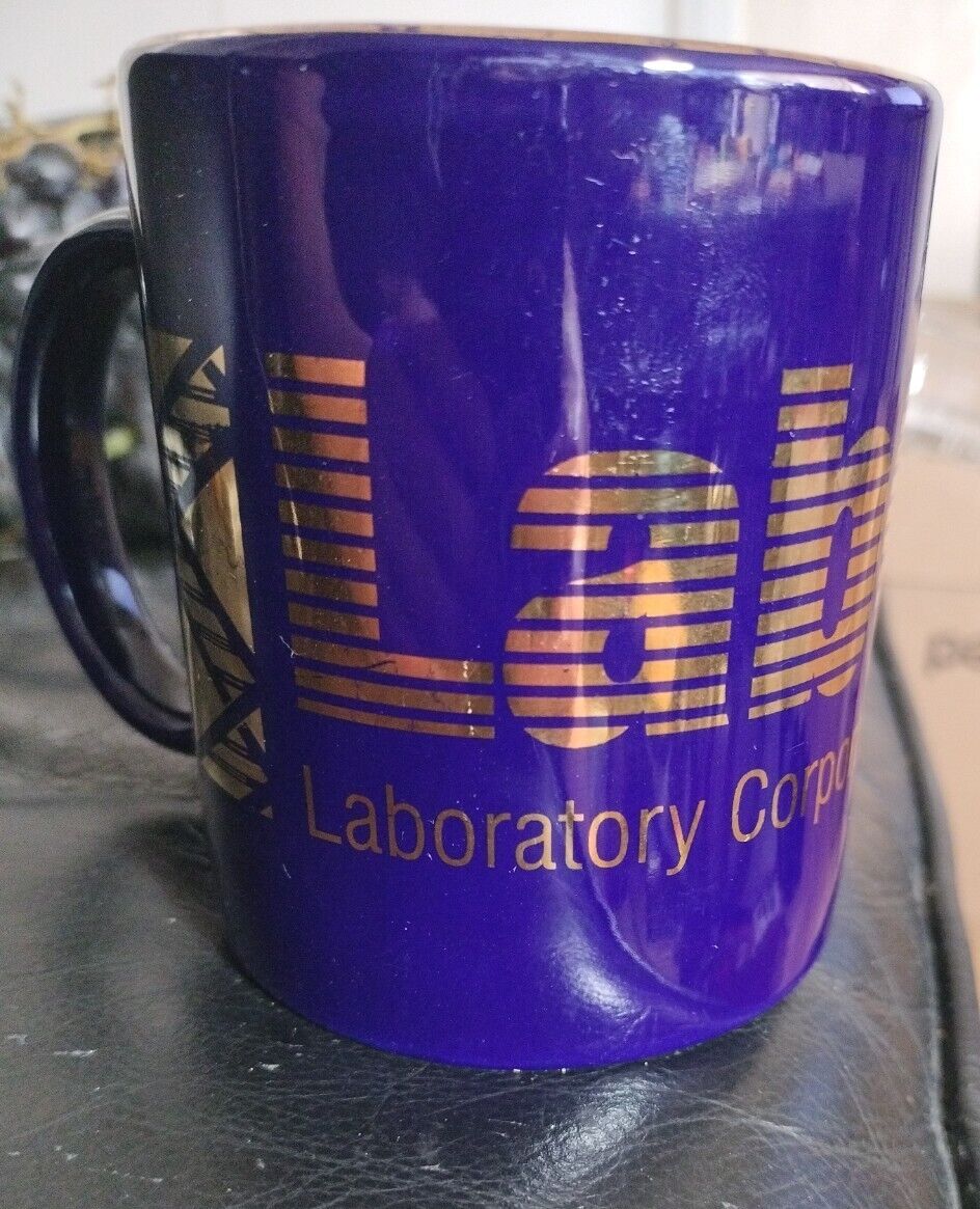Laboratory Corporation Of America Blue and Gold Coffee Mug