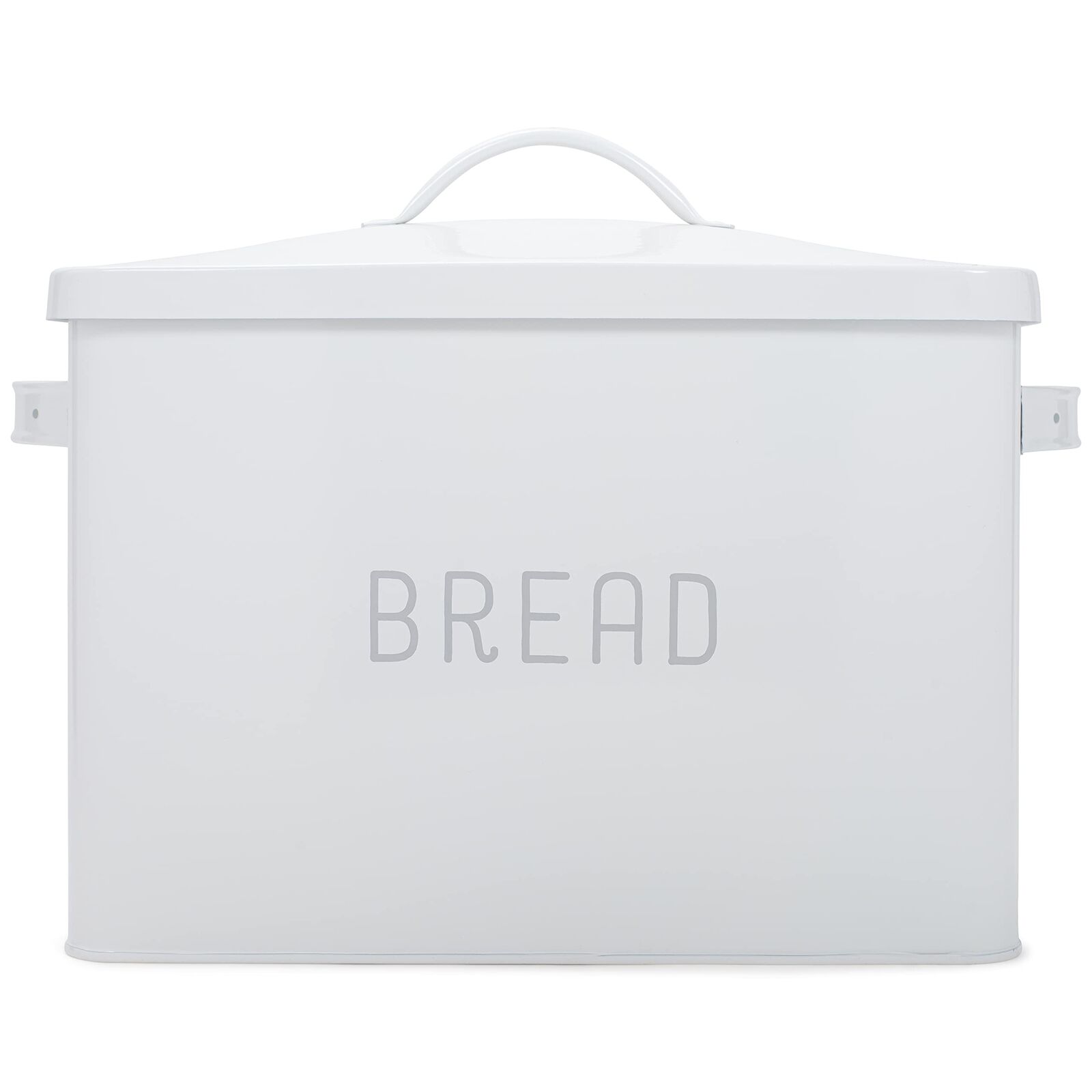 Nat & Jules Extra Large White 15 x 10 Metal Farmhouse Bread Box - Holds Two F...