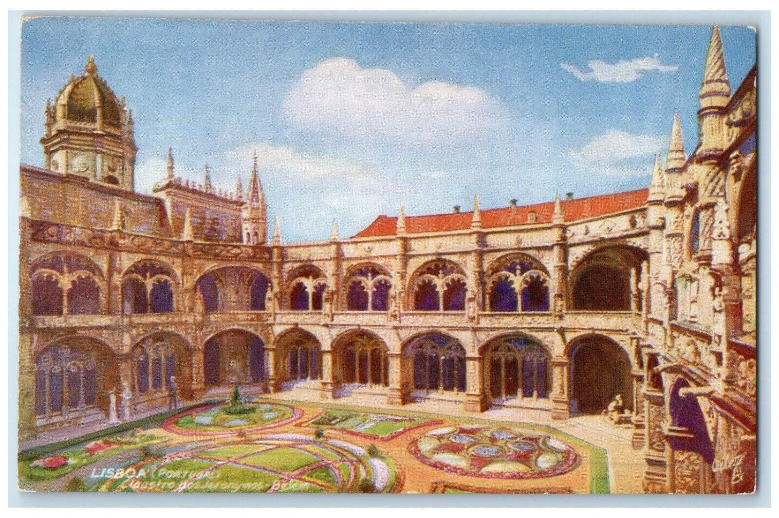 c1920's Jerónimos-Belém Cloister Lisboa Portugal RMSP Oilette Tuck Art Postcard