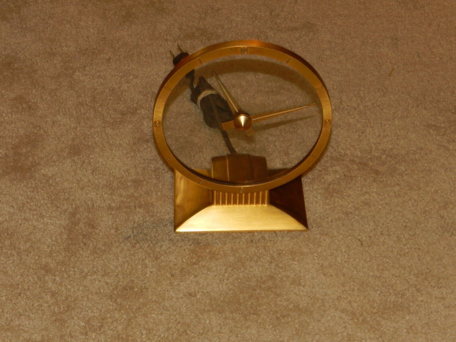 Jefferson Golden Hour Electric Mystery Clock Vintage 1950s Mid-Century Working