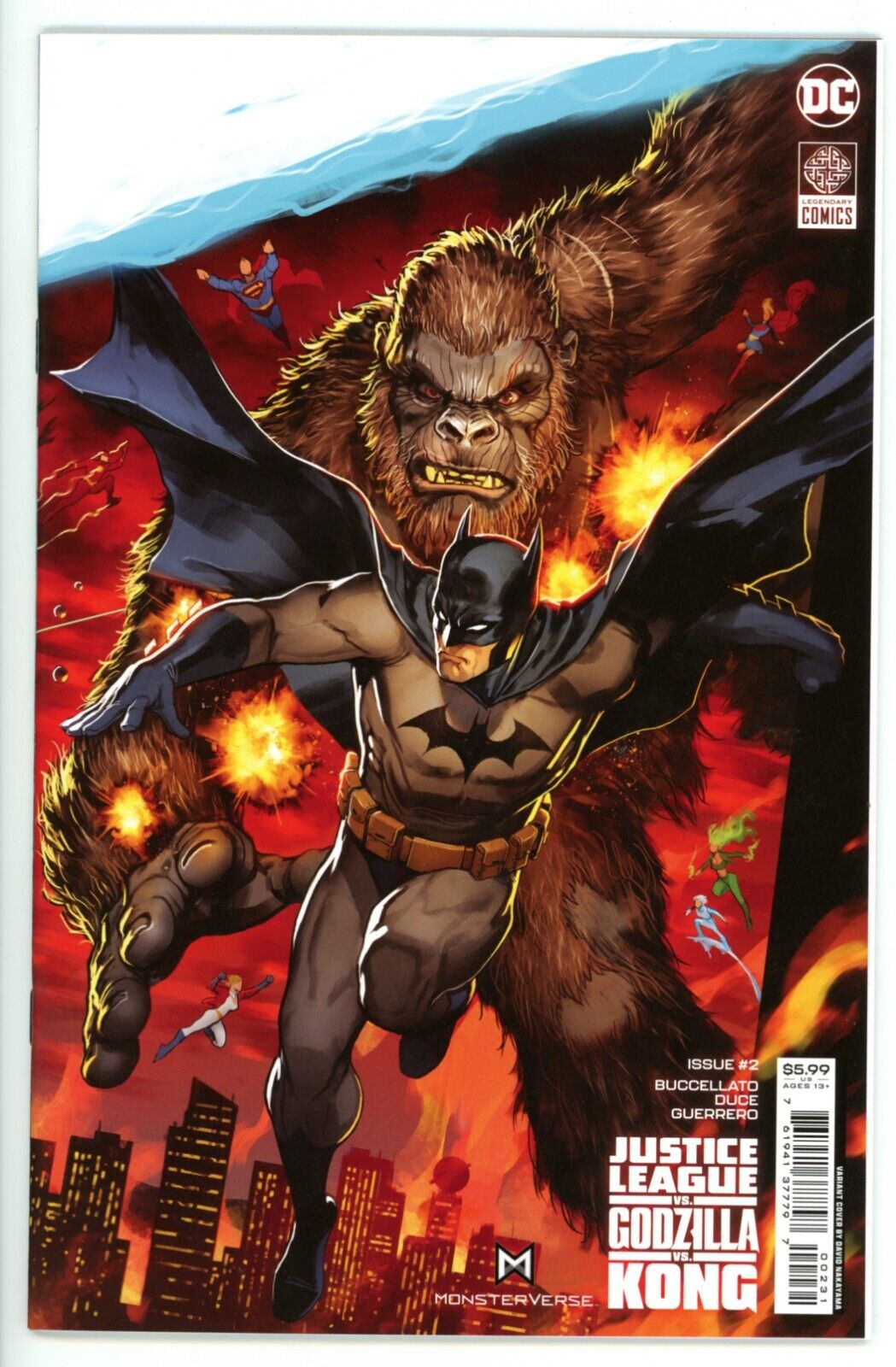 Justice League vs. Godzilla vs. Kong #2   Cover C   Connecting variant   NM  NEW