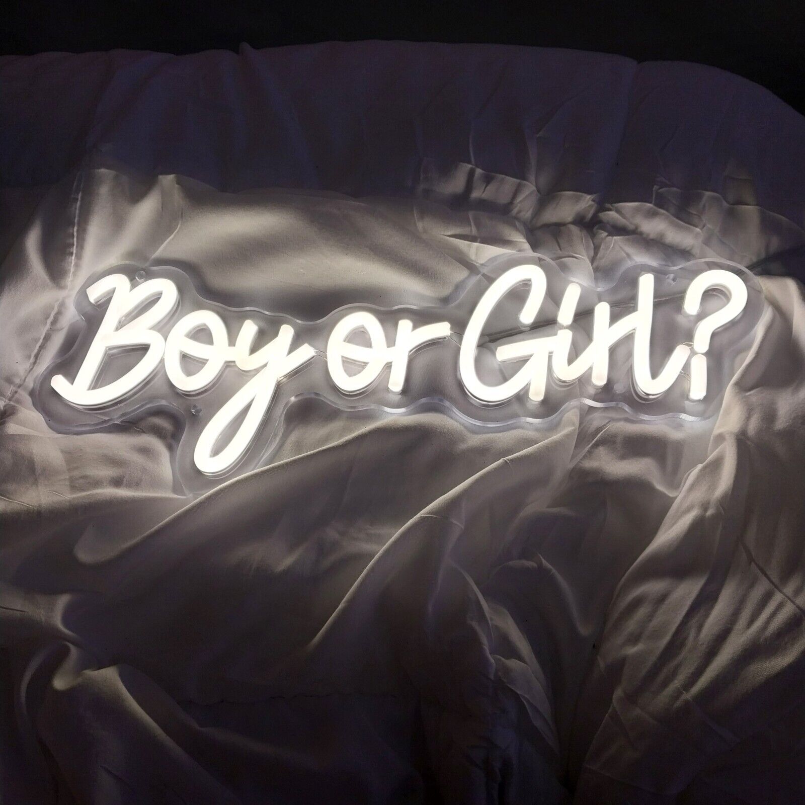 Jumbo Size Boy or Girl 30 inch LED Light Sign Gender Reveal Party Neon Sign...