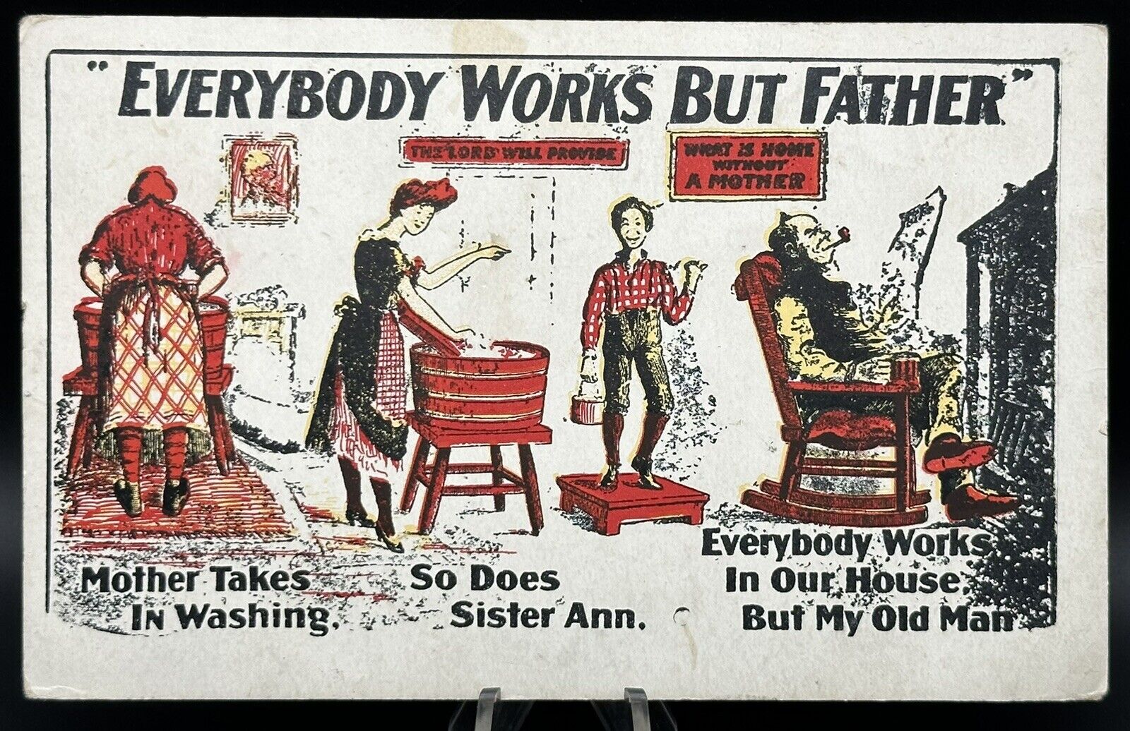 1901-1906 Everybody Works But Father PostCard Undivided Back Post Card