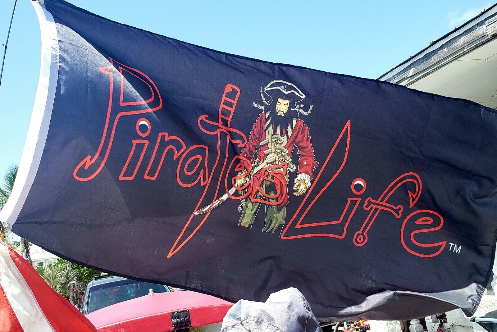PIRATE'S LIFE Brand 3' x 5' FLAG Indoor/Outdoor Blackbeard RED
