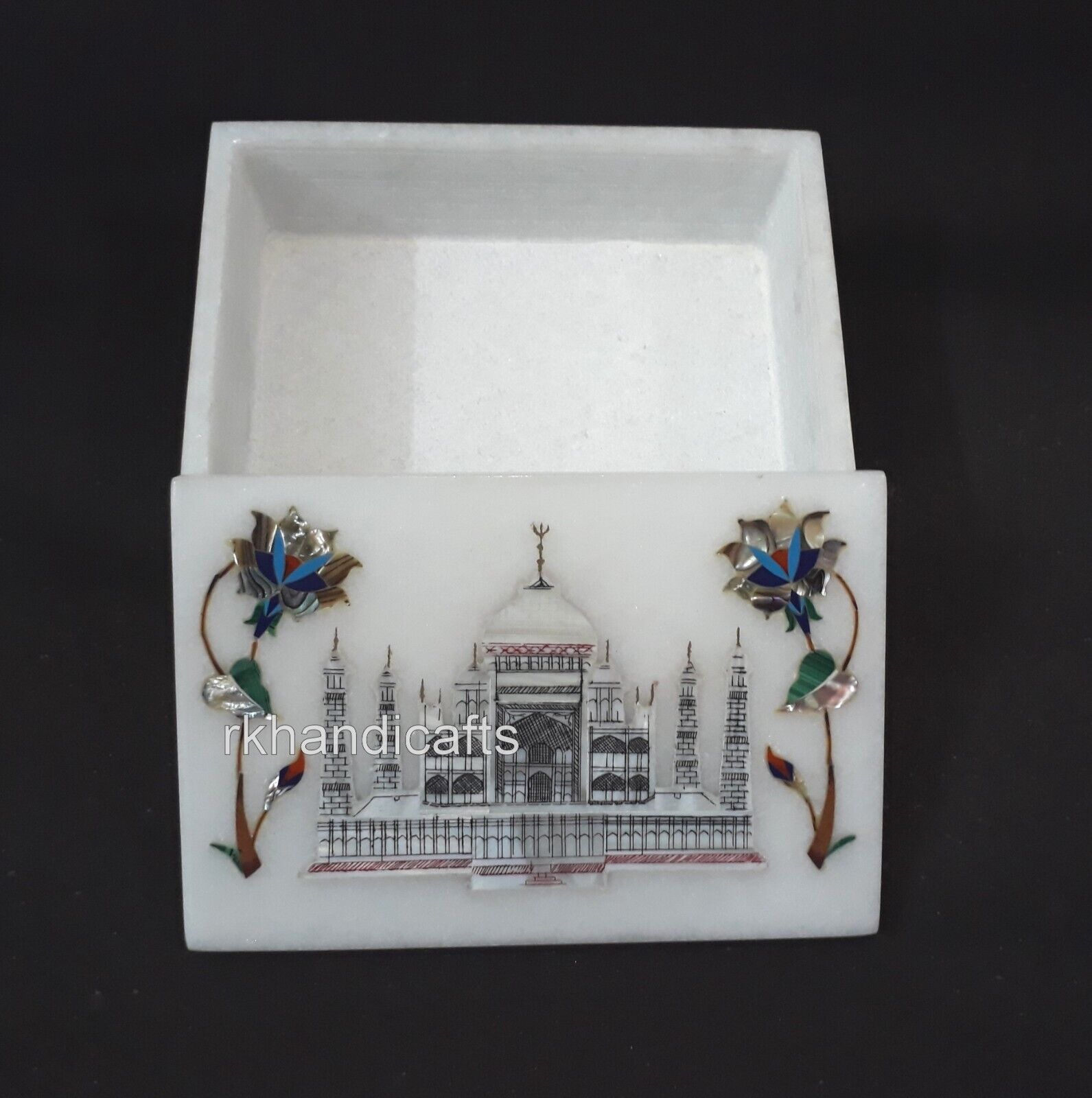Symbol of Love Pattern Inlay Work Jewelry Box Marble Giftable Box for Girlfreind