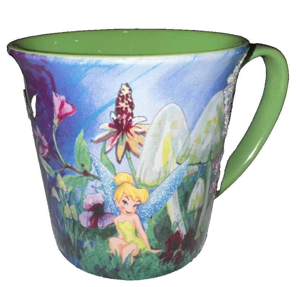 Disney Store Exclusive TINKERBELL Fairies Fairy Green Coffee Cup 16oz Mug