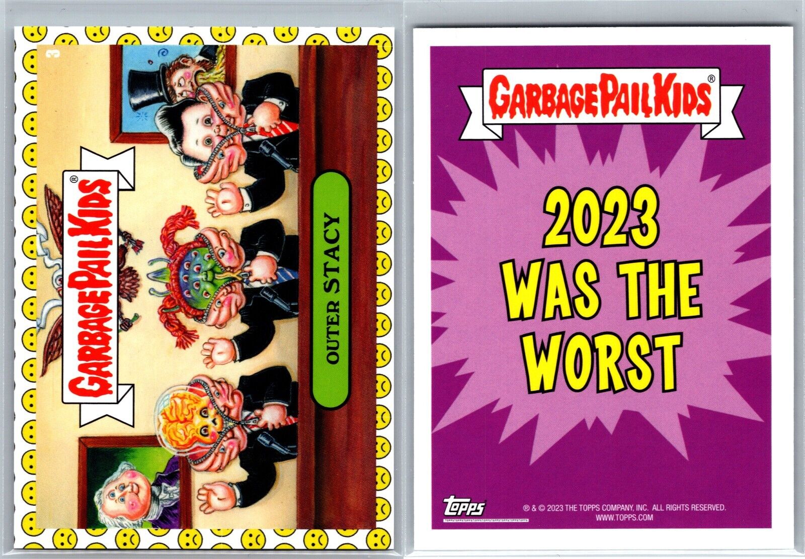 2023 Garbage Pail Kids GPK Sad Face Parallel Was the Worst Outer STACEY #3