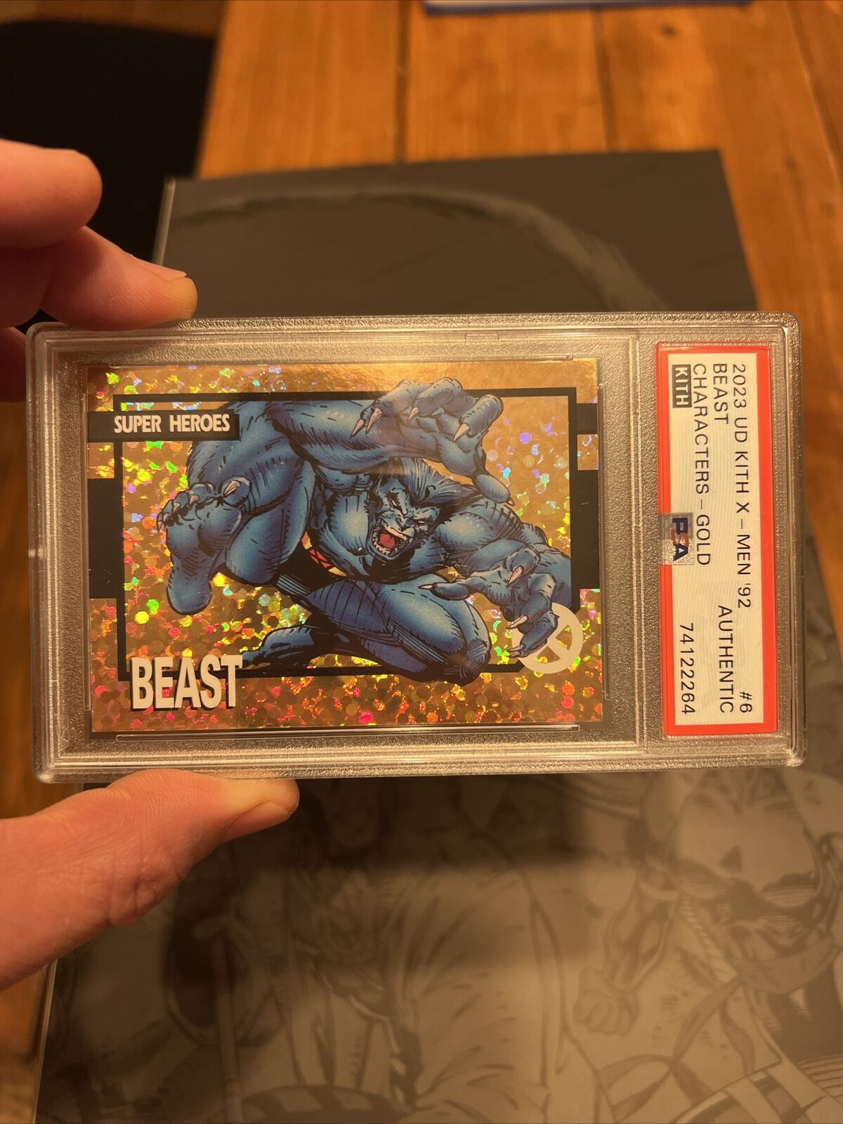 RARE LIMITED 2023 Beast 1992 GOLD Trading Card Kith x Marvel X-Men PSA 1/25