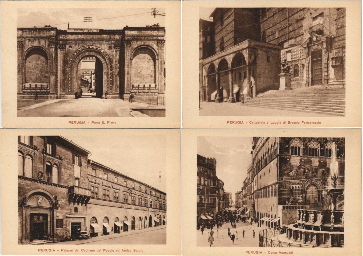 PERUGIA ITALY 22 Vintage BIG SIZE Postcards circa 1930 (L3468)